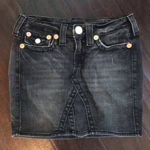 True religion charcoal denim mini!